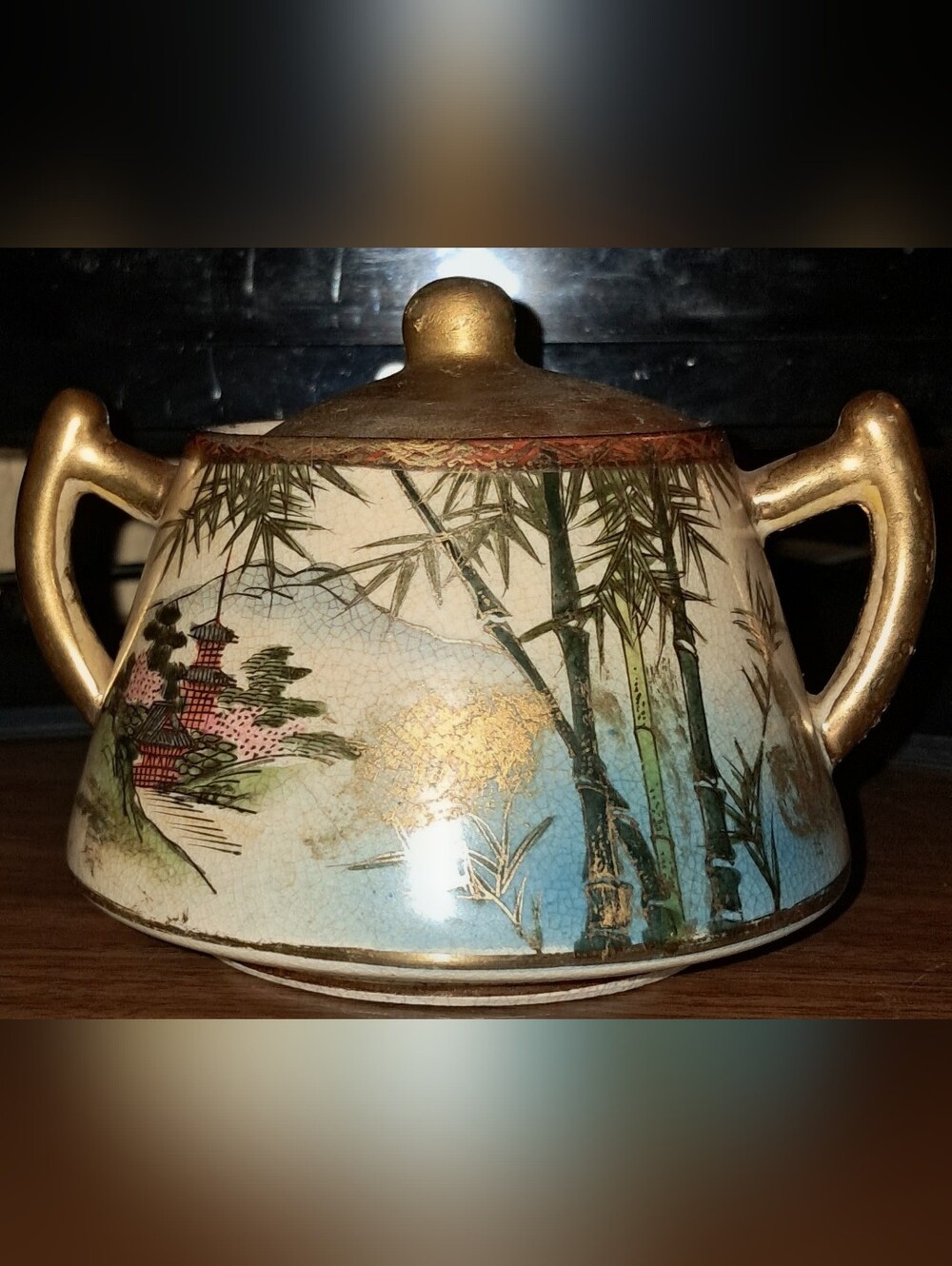 SATSUMA SUGAR BOWL with LID